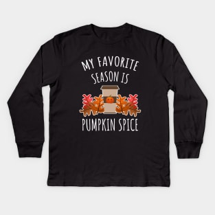 Pumpkin Spice Season Kids Long Sleeve T-Shirt